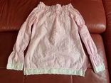 Блуза жатая розовая, кружево, р.S, фото №6