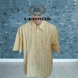 Lerros летняя стильная мужская рубашка в клетку желтая XL, фото №2