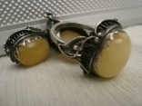 Set Ring Earrings Royal Amber Silver 875 Star No. 18, photo number 7