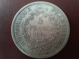 Франция, 5 франков 1875 г., Республика, фото №2