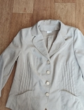 Стильный женский вельветовый женский пиджак бежевый, фото №5