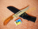 Нож туристический Columbia 1303 с чехлом рукоять дерево реплика, фото №2