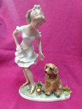 Статуэтка "Девушка с собакой", 21,5 см, K. Steiner, Wallendorf, Германия, фото №4
