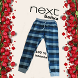 Next Байка хлопок Красивые теплые женские пижамные /домашние брюки с манжетом М, фото №2