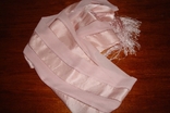  Красивый женский шифоновый легкий шарф нежного розового цвета в мережку, фото №8