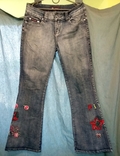 R-Ping Women's Flared Jeans Embroidery Rhinestones 29 size, photo number 3