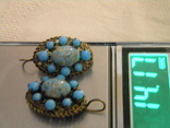 Сережки, пекінське скло, Чеська біжутерія, Чехословаччина No1449, фото №12