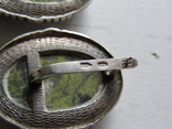 Серьги серебро змеевик клейма, фото №9