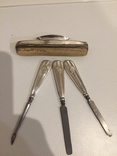 Набор для маникюра с серебрянными ручками-925 пробы, фото №3