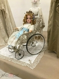 Антикварная кресло -коляска. мебель для куклы.1900-год.Европа. Сидение-дерево, фото №10