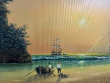 Картина " Берег ночной бухты" Борисенко. Размер с рамой 680 на 480, фото №7