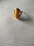 Кольцо позолота, янтарь 17 размер., photo number 2