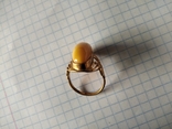 Кольцо позолота, янтарь 17 размер., photo number 6