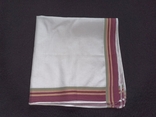 Мужской № 4 -л4 носовой платок мужской белый с разноцветными полосками по краю, фото №7