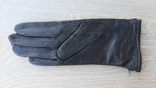 Женские черные демисезонные кожаные перчатки Romania, photo number 3