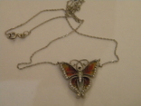 Necklace Butterfly Enamel Silver 925 Ukraine No1339, photo number 7