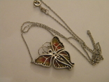 Necklace Butterfly Enamel Silver 925 Ukraine No1339, photo number 9