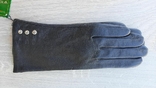 Женские черные демисезонные кожаные перчатки Romania2, фото №2