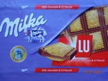 Обёртка від "Milka Alpine milk LU biscuit" 87г (Győri Keksz Kft, Székesfehérvár, Венгрия), фото №3