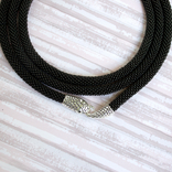 Handmade snake necklace, white black necklace, personalized length, photo number 5