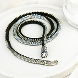 Handmade necklace in black and silver beads in the shape of a snake, photo number 2