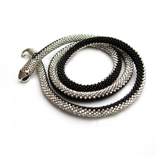Handmade necklace in black and silver beads in the shape of a snake, photo number 4