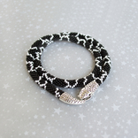 Black and white handmade necklace in the shape of a snake. Can be worn as a bracelet or necklace, photo number 5