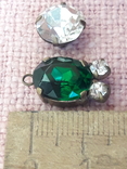 Камень зеленый, камень белый, в латуни винтаж, фото №3