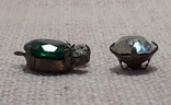 Камень зеленый, камень белый, в латуни винтаж, фото №4