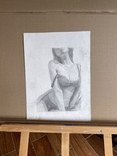 11і14 Картина. Девушка в купальнике. Карандашный набросок. Размер 30*23 см, фото №3