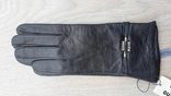 Женские черные кожаные демисезонные перчатки, фото №5