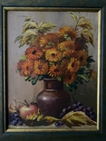 Цветочный натюрморт, Соколенко Г., размер картины 31-24 см, 70-е годы, фото №2