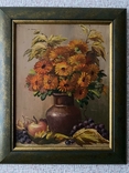 Цветочный натюрморт, Соколенко Г., размер картины 31-24 см, 70-е годы, фото №3