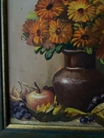 Цветочный натюрморт, Соколенко Г., размер картины 31-24 см, 70-е годы, фото №6