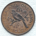 Новая Зеландия 1 пенни 1947 год, фото №6