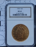 20 долларов 1904 MS 62 в слабе, numer zdjęcia 2