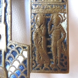 Крест киотный бронза, эмали, фото №9