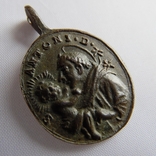 Старинный религиозный медальон св.Анна, фото №9