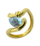 Кольцо каблучка Бриллиант діамант Топаз золото 750 17,5-18,5 р, фото №2