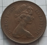 Великобритания 1 новый пенни, 1977, фото №2