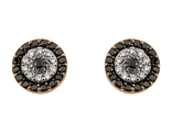 Studs Diamonds earrings diamonds black white in red gold 585 video, photo number 3