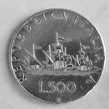 Італія 500 лір 1958р. (1) Кораблі Колумба, фото №4