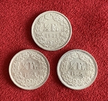 1/2 франка Швейцарии 1963-64-65гг, фото №2