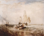 Большая Антикварная гравюра Boats off Calais, фото №4