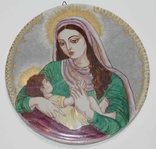 Настенная керамическая Икона Мария с Иисусом (№912), фото №2