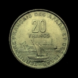 Французские Афар и Исса 20 франков 1968 г., фото №2