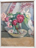 Бокшай Й.Й. Натюрморт с розами размер 31-22.6 см холст,масло 1918-1920 годы, фото №7