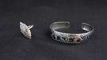 Bracelet and ring, silver 875 and 916, blackening, Kubachi, USSR, 1989, photo number 3