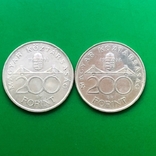 200 форинтов 1993 и 1994 гг Венгрия серебро 24.3 гр, фото №3