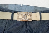 Chanel belt, genuine leather, on the belt up to 95 cm, width 4 cm., photo number 9